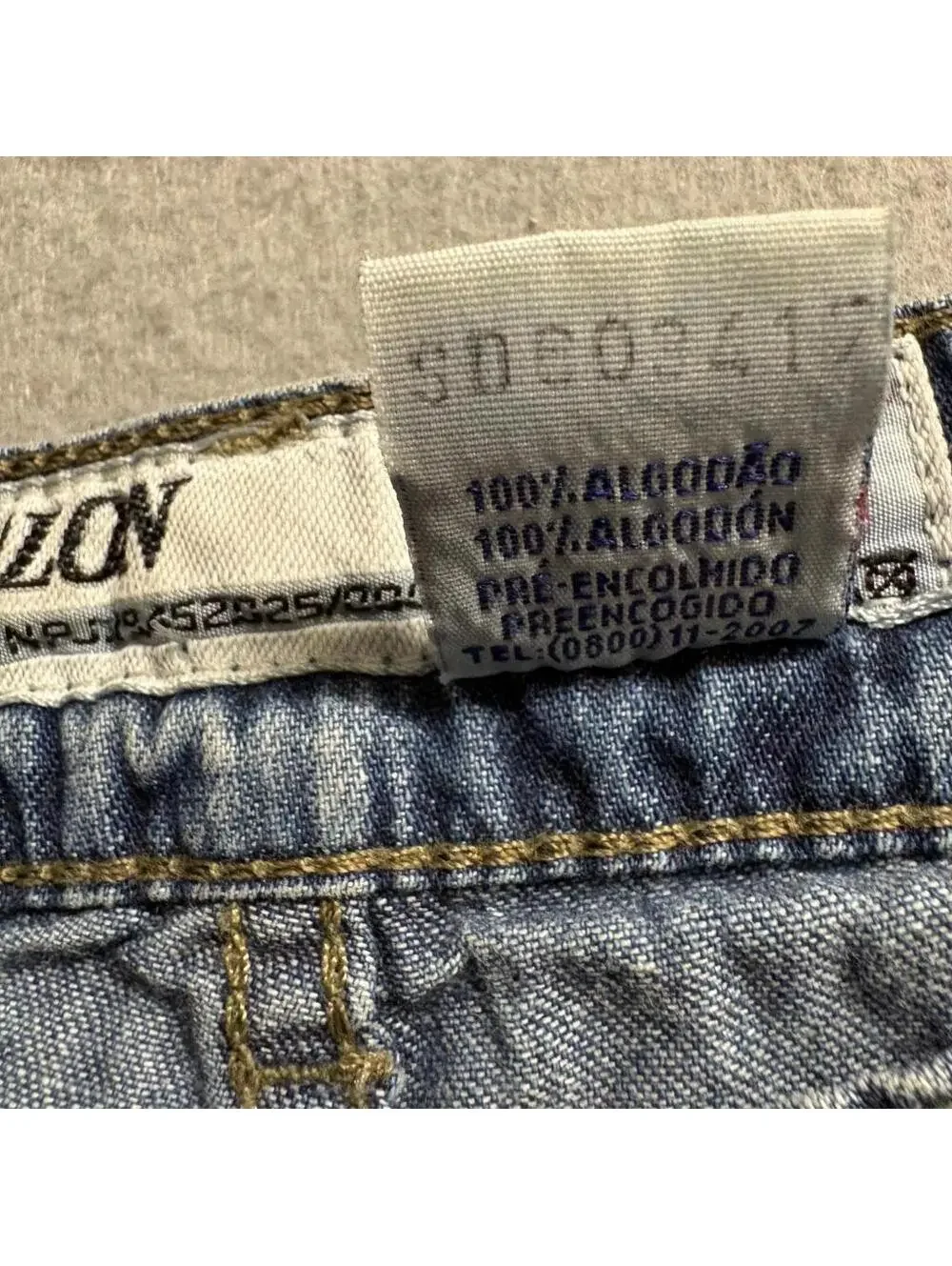 Scalon Vintage Wide Leg Jeans Mens 40 Blue Denim Bleached Side Stripe Brazil Y2K